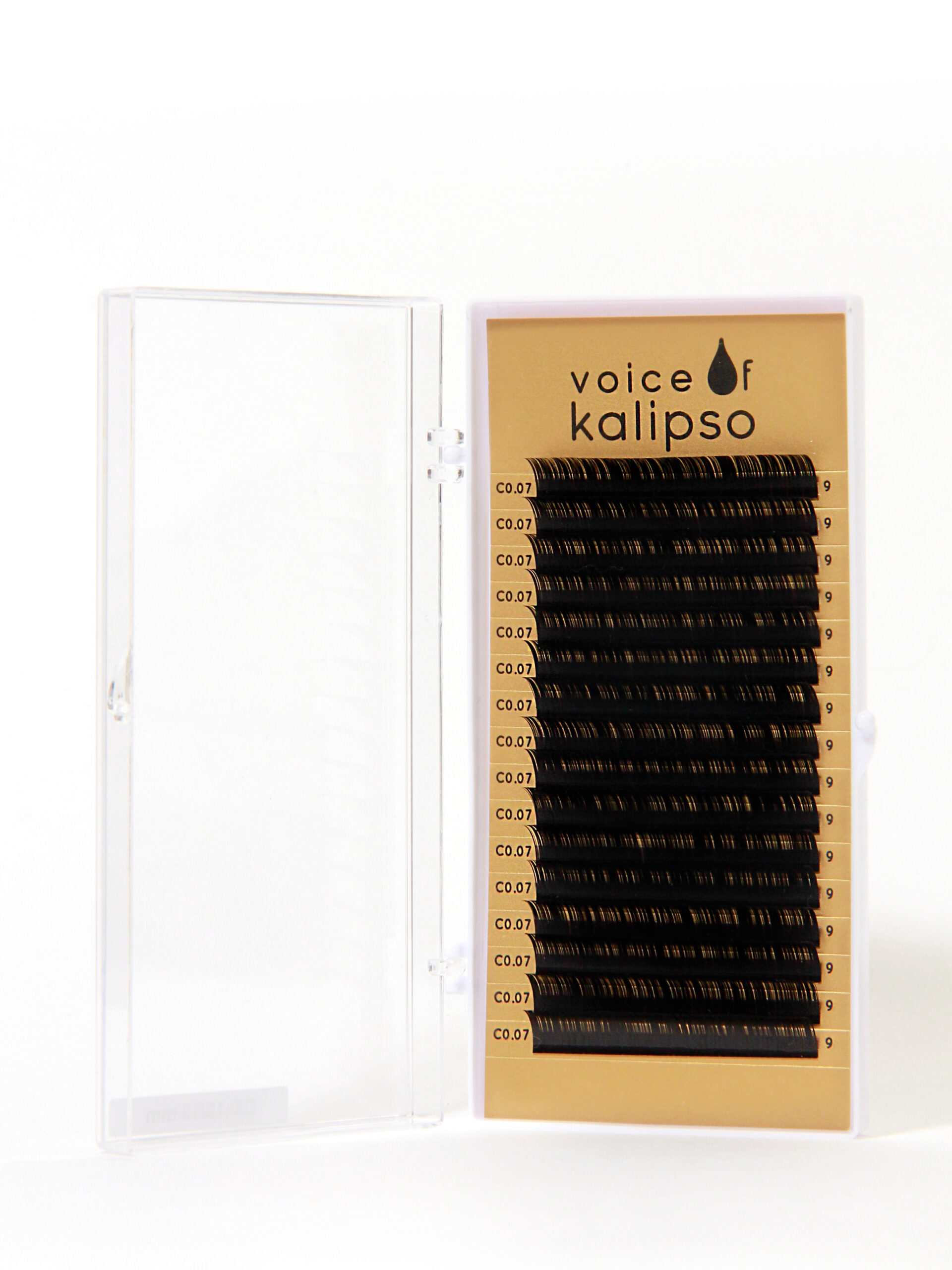 Lashes dlya narashchivaniya Voice of Kalipso chernyye 0,07 / S / 9mm (16 liniy)