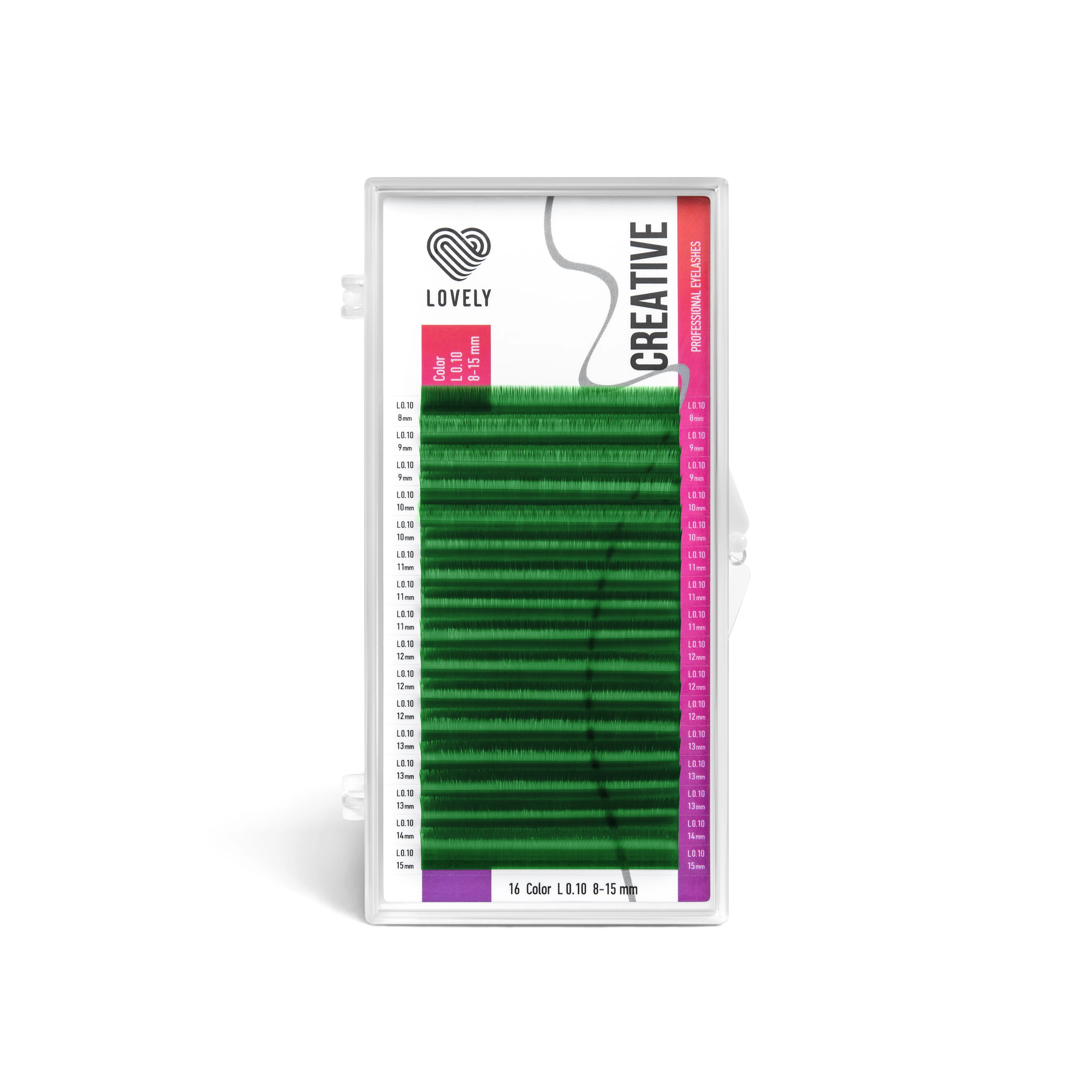 Green lashes LOVELY Creative - 16 lines - MIX