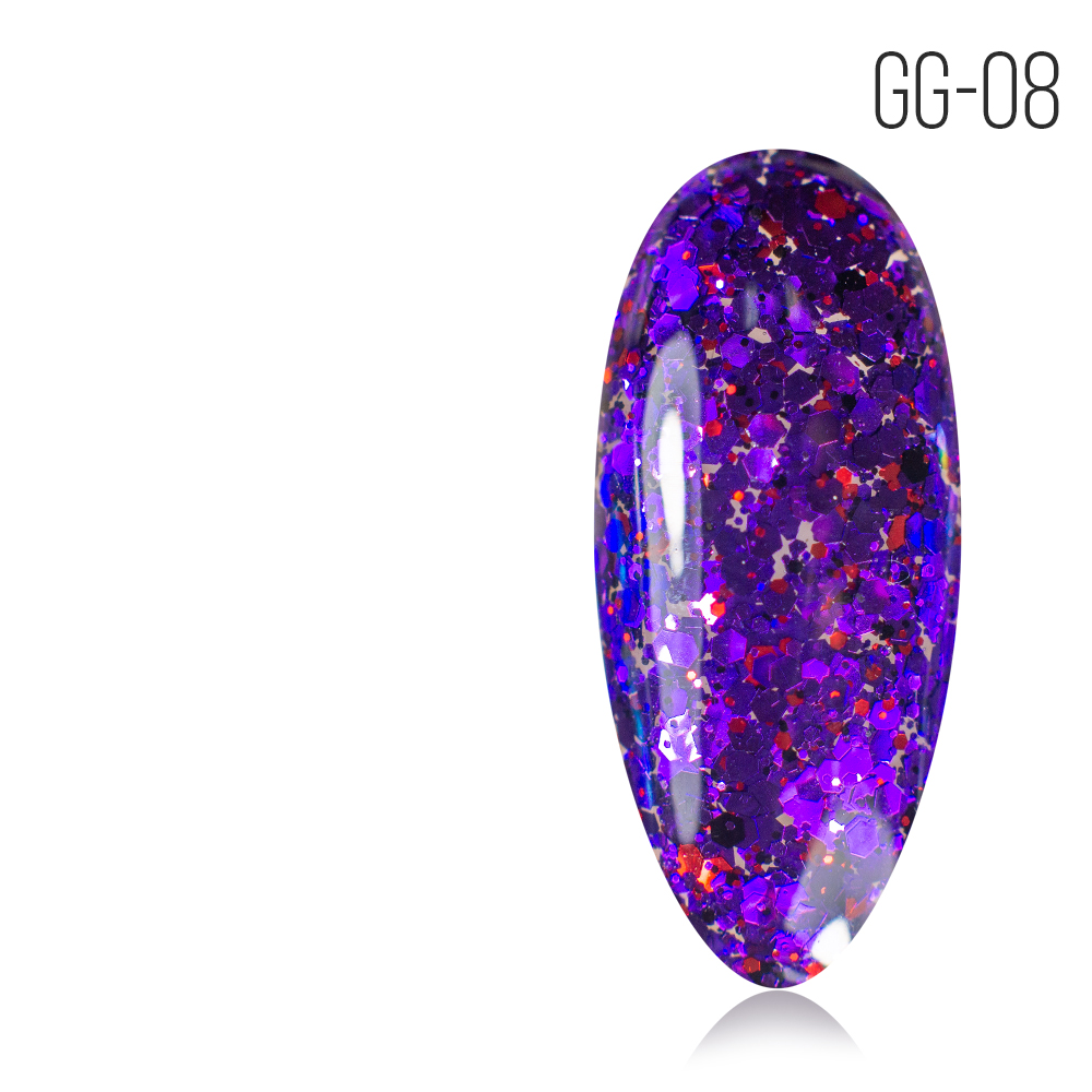 Gel Polish. GG-08. Glitter Gel No. 08